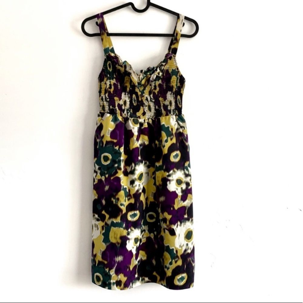 ANTHROPOLOGIE Maeve Giverny Silk Floral Dress XS